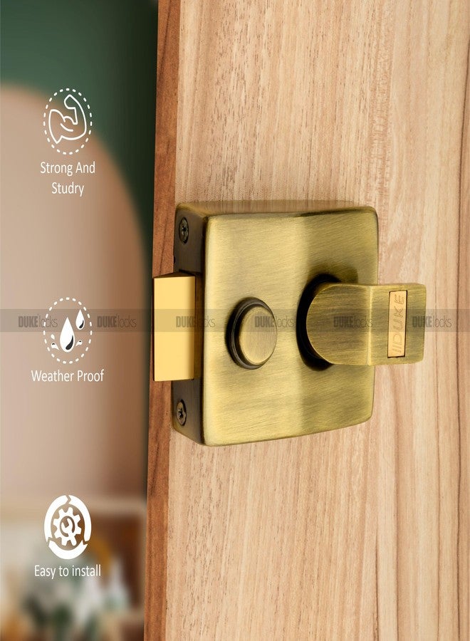 Duke Night Latch Door Lock, Brass Antique Finish, Weather-Proof with Keys and Installation Hardware | Night Latch | Door Width 25mm-45mm| NL-BA - Image 2